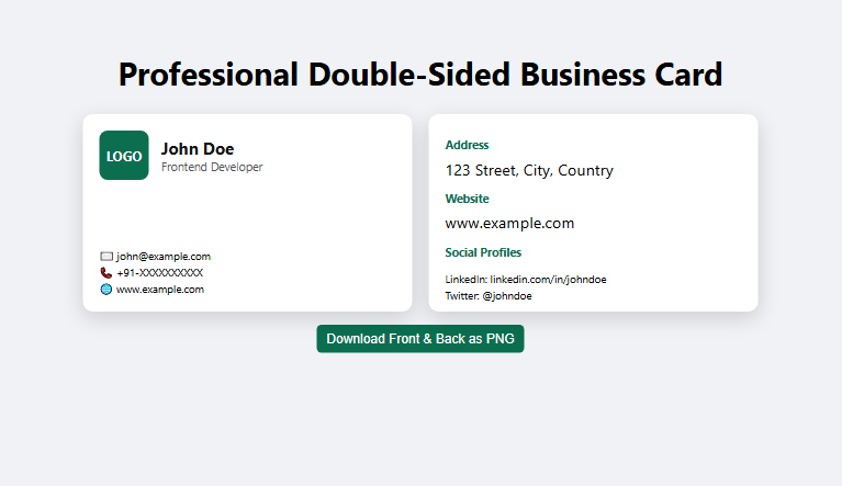 Professional Double-Sided Business Card Template – Editable &amp; Downloadable